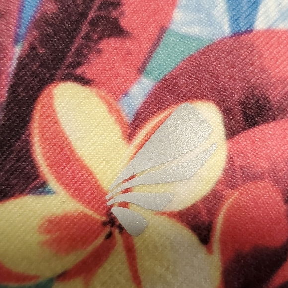 ☆3/35$ | MARIKA | Blue Tropical Print Tummy Control Bike Shorts w/ Pokets in M - Picture 5 of 7